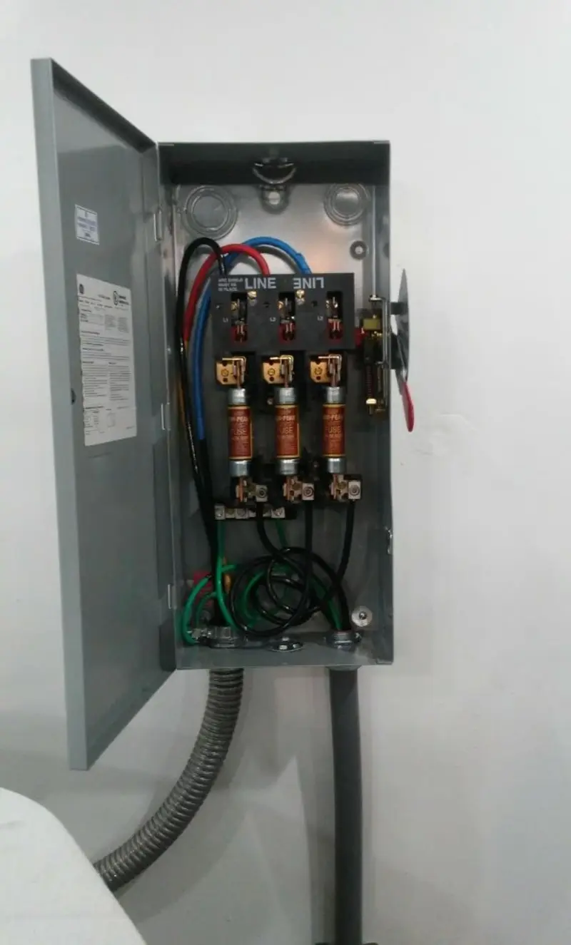 Three-phase disconnect switch installed for Smoke Detector Installation in Golden Grove